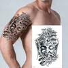 Tatouages temporaires imperméables pour hommes et femmes tatouage forêt loup tatouages autocollant noir grand Tatoo poitrine Art corporel 2019 nouveau grand