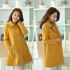 Women's Wool Women's & Blends Women Autumn Coat Double Breasted Peacoat Turn-down Collar Female Jacket AIC88