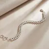 925 Sterling Sier Bracelet Belle Glacé CZ Zircon Lien Bracelet Personnalisé Chaîne Cubaine Bracelet