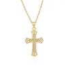 Jezus Diamond Cross Kettingen Geloof Gouden Ketting Kettingen Dames Mannen Mode-sieraden