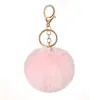 8cm Imitate Rabbit Fur Ball Keychain Pom Pom Car Handbag Keychains Decor Fluffy Faux Rabbit Fur Key Ring Bag Accessories