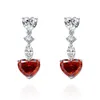 Coeur rose diamant boucles d'oreilles 100% réel 925 argent Sterling fête mariage goutte boucles d'oreilles pour les femmes mariée fiançailles bijoux