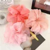 Lady Chiffon Hair Scrunchies Women Girl Solid Elastic Hair Bands Hair Rope Ponytail Holder Large Intestine Sports Dance Scrunchie