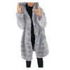 Winter Womens Solid Teddy Coat Warmer Hooded Fur Jacka Långärmad Fleece Lång Ytterkläder Lös plysch ForRure Femme Coat B20 Y0829