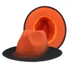 Kadın Şapkalar Fedora Gradient Renk Patchwork Erkekler Şapkalar Kahilat Siyah Kırmızı Sokak Günlük Kadınlar Yeni Fedora Hat Sombreros de Mujer9248915
