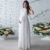 Chiffong graviditetsklänning moderskapsklänningar för skjut PO POGGE PROP SEXY MAXI GOWN Gravid Kvinnor Kläder 210922