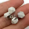 8x11mm Polygon Plating Edge Natural Crystal Stone Charms Rose Quartz Pendants Trendy for Jewelry Making Wholesale