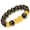 Charm Bracelets 1 Set Black Obsidian Stone Beads Bracelet Necklace Wealth Good Luck Jewelry Gift For Birthday Year1962748