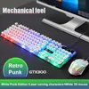 Klavyeler Oyun Mekanik Duygu Klavye 104 Tuşlar RGB Işık Kablolu veya Fare Seti İngilizce sürüm LED