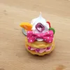 5 PCS Cute round macaron keychain pendant simulation cake food model car girl bag mobile phone pendant G1019