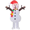 Costume da pupazzo di neve gonfiabile per decorazioni natalizie Abbigliamento cosplay adorabile per feste in maschera di carnevale