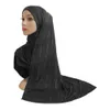 Pamuk Jersey Başörtüsü Eşarp Katı Rhinestone Yumuşak Elastik Kadın Başörtüsü Müslüman Moda İslam Headwrap Türban Uzun Eşarp Şal