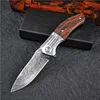 Specail Offer Flipper Folding Knife VG10 Damascus Steel Drop Point Blade Rosewood + Stainless Steels Handle EDC Pocket Knives