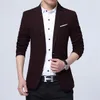 BROWON Autumn Fashion Men Blazer Slim Fit Plaid Suit Jacket Leisure One Button Fine Fabric Polyester Mens Designer Blazers 5XL X0615
