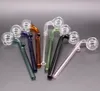 Nya 5,5 tum böjda glasoljebrännare Glasbong vattenpipor med olikfärgad balanseringsanordning för rökning