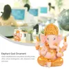 1 PC 코끼리 하나님 입상 데스크탑 힌두교 수지 행운과 부의 아트 동상 사무실 집 C0220에 대 한 장식