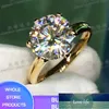 Yanhui mają 18k RGP Logo Pure Solid Yellow Gold Pierścień Luksusowy Okrągły Solitaire 8mm 2.0CT Laboratorium Diamentowe obrączki dla kobiet ZSR1 Cena fabryczna Expert Design Quality69