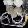 Orecchini di marca di moda trasparenti orecchini a bottone con zirconi di forma rotonda per le donne CZ regalo di gioielli CZ135 210714