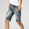 Jeans pour hommes Kiovno Mode Hommes Cargo Casual Denim Shorts Droite Lavé Court pour Homme Taille 29-38 Multi Pockets302z