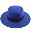 Herbst und Winter Damen Wide Brim Church Derby Top Hats Panama Filz Fedoras Hut für Männer Kunstwolle Jazz Cap im britischen Stil