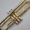Margewate B Flat Trumpet Brass Plated Phosphor Bronze Material Professionellt musikinstrument med fall Golves tillbehör