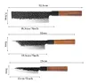 Conjunto de facas de cozinha 1-6 artesanais forjadas de alto carbono em aço inoxidável japonês santoku faca afiada de chef ferramenta de corte melhor qualidade