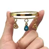 Bangle Luxury 24k Eye Bracelet Gold Color Dubai Bangles Gifts For Women Men Fashion Jewelry Gift