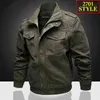 Autumn And Winter Men's Multi Pocket Military Jacket Pure Cotton Casual Work Large Loose Special Forces Men 211110