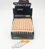 Pipe à fumer en forme de Cigarette, 78mm, 100 pièces/lot, avec motif, tuyaux de tabac à main, tube de reniflard, accessoires de chauve-souris en aluminium