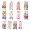 Baby Girls Fully Lined Hair Pins Ribbon bows 2.75" dots Alligator barrettes Clips for Girls Infants Toddlers