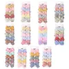 Épingles à cheveux entièrement doublées pour bébés filles Nœuds de ruban 2,75 "points Barrettes d'alligator Clips pour filles Nourrissons Tout-petits