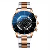 Hot Selling Drie Eyes Heren Kalender Staal Band Horloge Heren Quartz Horloge DMWH004 Sieraden Horloges