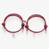 Romantic Magnet Bracelet Couple Classic Key Lock Pair Braslet Lucky Black Red Rope Braclet Anniversary Gift Attract Brazalete
