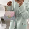 Cross Body Exquisite Summer All-Match Gradient Color Handbag Fashion Crocodile Pattern Women's Designer Pearl Chain Messenger Bag