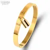Fysara moda trava charme pulseiras de aço inoxidável ouro preto cor fivela fivela festejar festa feminina simples jóia q0717