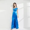 Abiti da festa da donna Sexy senza spalline Velluto Raso Patchwork Diviso in rilievo Elegante abito da ballo lungo Vestidos