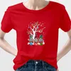 T-shirt da donna T-shirt da donna Christmas Gnome Holiday Ulzzang Fashion Tshirt Red Brazil Graphic Tee Harajuku Abbigliamento gotico Donna