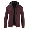 Heren Jackets Plus Size Men Hoodies Tracksuit Mooie Winter Pocket Solid Hooded Sweatshirt Sweatshirt Lange mouw Zipper Slim Fit Coat Male jas W81-JK