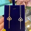 High Quality Fashion Key Pendant with Diamond Sliding Petal Necklace Luxury Gift Original Packaging2382