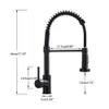 Matte Black Kitchen Sink Faucet One Handle Spring and Cold Water Tap Deck Mounted Bathroom Kitchen Crane 210724