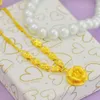 Rose Wedding Gift for girlfriend Jewelry never fade goldplated Necklace8499780