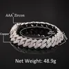 Chain Hip Hop Cubic ZIrconia Bling Iced Out Gold Silver Open Lock Seamless Cuban Miami Link Chain Bracelet for Men Rapper Jewlery 3641799