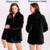 自然の毛皮のコート冬の女性ミンクの毛皮のコート女性の本物の革のジャケットの女性特大の暖かい厚い取り外し可能な長さ211203
