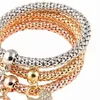 3 Pcs/Set Owl Crown Metal Charm Bracelets&Bangl Rose Gold Color Elephant Heart Pendant Rhintone Bracelet Women 18cm