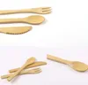 Il più nuovo cucchiaio della forcella del coltello di bambù ha impostato della forcella portatile della frutta del portatile 16cm Cucchiaio di salute Piccolo set di stoviglie di bambù ZC091