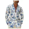 Hommes chemises décontractées hommes hawaïen ample à manches longues Aloha Style Fitness plage vacances pour col rabattu Camisas