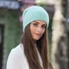 Beanies Beanie/Skull Caps 2023 High Quality Winter Hats For Women Cashmere Ladise Knitted Wool Skullies Cap Angora Pompom Gorros Oliv22