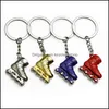 Keychains Fashion Accessories Creative Gift Cartoon Ice Skate Roller Skates Metal Keychain Pendant Rink Promotional Gifts Mticolor Drop Deli