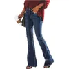 Jeans a vita alta Jeans svasati mamma per donna Jeans skinny denim vintage con fondo a campana Donna Plus Size Pantaloni larghi femminili neri 210302