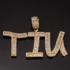TopBling Hip Hop Simulado Diamante Colgante Collares A-Z Nombre personalizado Burbuja Letras Encanto Regalo para Hombres Mujeres